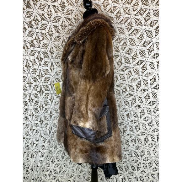 Vintage Furs by Pollans Mink Leatrim Race Collar Mid length Coat - Picture 6 of 13